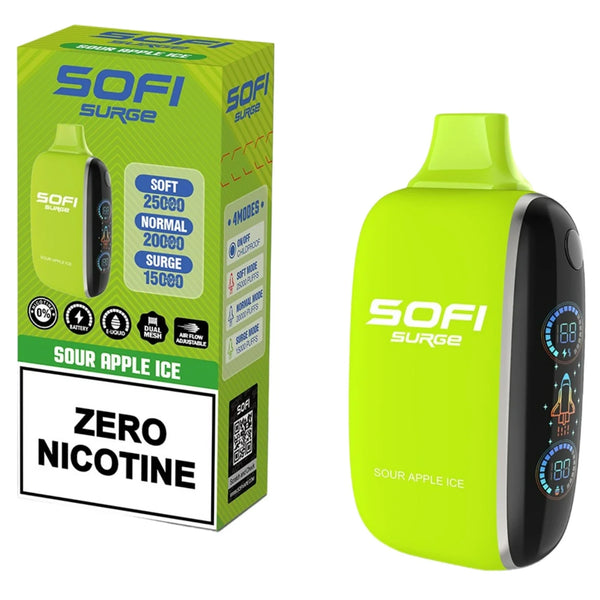Sour Apple Ice - Sofi Surge Zero Nicotine 25.000 Puffs